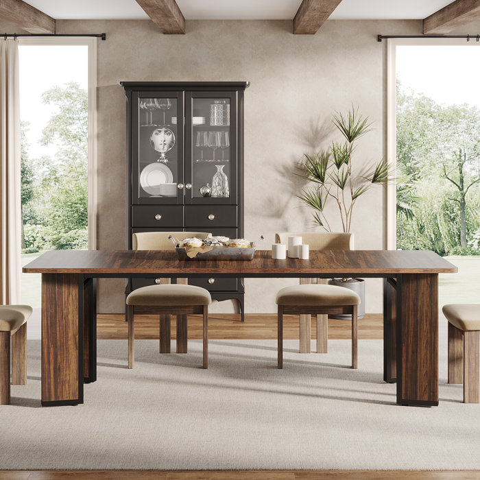 Millwood Pines Clarica 78.8'' Long Rectangular Dining Table | Wayfair